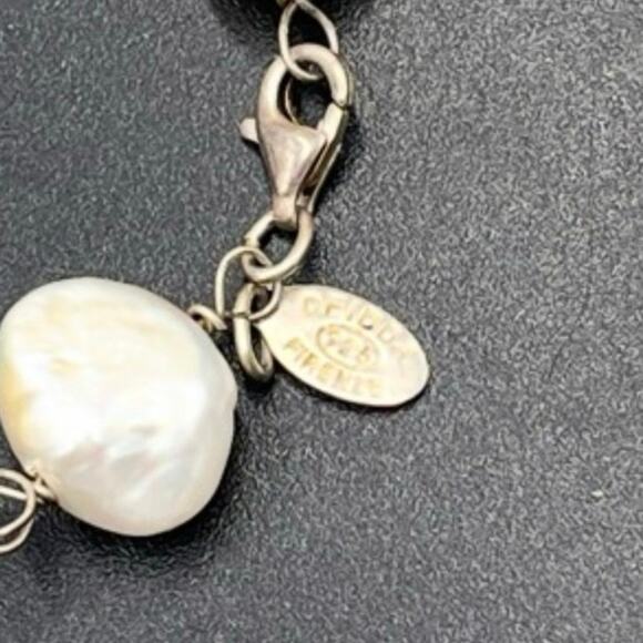 Deidda Firenze Italy Yellow White Baroque Pearl Bracelet Sterling Silver 8.25 - Picture 7 of 10